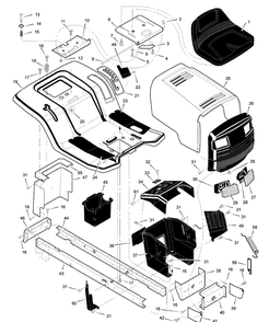 Part Location Diagram of 48X079 Murray Decal, Left Hood